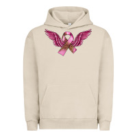 Pigment French Oak Breast Cancer ribbon with angel wings Urban Hoodie - FaDigitalArtStudio