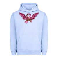Pigment Grape Ice Breast Cancer ribbon with angel wings Urban Hoodie - FaDigitalArtStudio