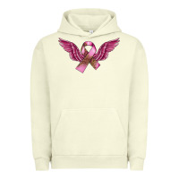 Pigment Pistachio Breast Cancer ribbon with angel wings Urban Hoodie - FaDigitalArtStudio