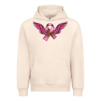 Sandshell Breast Cancer ribbon with angel wings Urban Hoodie - FaDigitalArtStudio