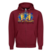 Burgundy for my students down syndrome awareness day Zipper Hoodie - Artiststas