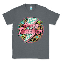 Charcoal Heather happy teacher lighting bolt Classic Tee - MaliasSmallBusiness