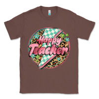 Chestnut happy teacher lighting bolt Classic Tee - MaliasSmallBusiness