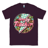 Plum happy teacher lighting bolt Classic Tee - MaliasSmallBusiness