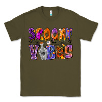 Army Green Spooky Vibes Classic Tee - CowhideDigitalArt