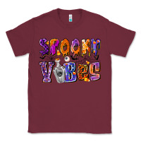 Burgundy Spooky Vibes Classic Tee - CowhideDigitalArt
