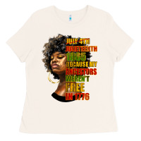 Bone juneteenth 1885 because my ancestors weren't free in 1776 black woman Ladies Tee - HRA Design Shop