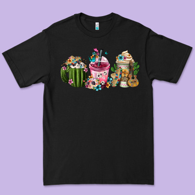 Mexican Day Of The Dead Coffee Cups Premium Tee Designed By Fadigitalartstudio