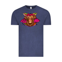 Vintage Denim halloween highland cow horseshoe Vintage Tee - Jasminsmagicworld