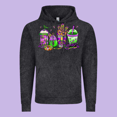 Mardi Gras Coffee Vintage Hoodie Designed By Jasminsmagicworld