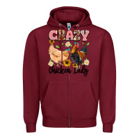 Burgundy crazy chicken lady Zipper Hoodie - Artiststas