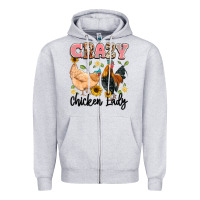 Heather Grey crazy chicken lady Zipper Hoodie - Artiststas
