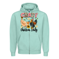 Seafoam crazy chicken lady Zipper Hoodie - Artiststas