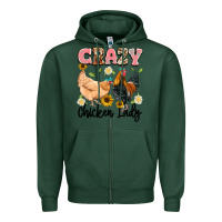 Sports Green crazy chicken lady Zipper Hoodie - Artiststas