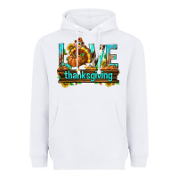 White Love Thanksgiving with Turkey Heavyweight Hoodie - texasbilliewilder