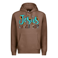 Chestnut jesus loves you Premium Hoodie - JahusDesignShop