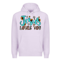 Lilac jesus loves you Premium Hoodie - JahusDesignShop