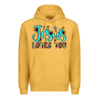 Mustard jesus loves you Premium Hoodie - JahusDesignShop