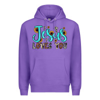 Purple jesus loves you Premium Hoodie - JahusDesignShop