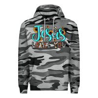 Slate Camo jesus loves you Premium Hoodie - JahusDesignShop