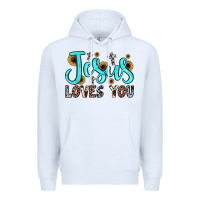 White jesus loves you Premium Hoodie - JahusDesignShop