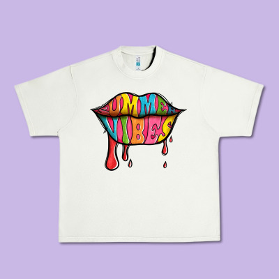 Summer Vibes Lips Urban Heavy Tee Designed By Jasminsmagicworld