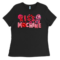 Black kiss machine Ladies Tee - FaDigitalArtStudio