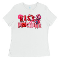 White kiss machine Ladies Tee - FaDigitalArtStudio