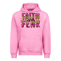 Fuchsia Pink Faith over fear  Breast Cancer Awareness Urban Hoodie - FaDigitalArtStudio