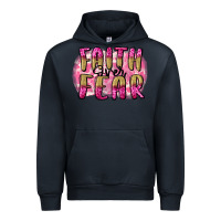 Navy Faith over fear  Breast Cancer Awareness Urban Hoodie - FaDigitalArtStudio