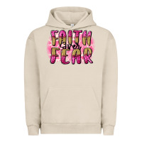 Pigment French Oak Faith over fear  Breast Cancer Awareness Urban Hoodie - FaDigitalArtStudio