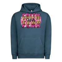 Pigment Midnight Navy Faith over fear  Breast Cancer Awareness Urban Hoodie - FaDigitalArtStudio
