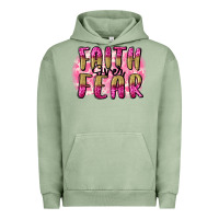 Pigment Oil Green Faith over fear  Breast Cancer Awareness Urban Hoodie - FaDigitalArtStudio