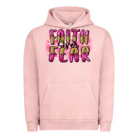 Pigment Salmon Faith over fear  Breast Cancer Awareness Urban Hoodie - FaDigitalArtStudio