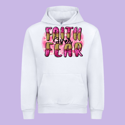 Faith Over Fear  Breast Cancer Awareness Urban Hoodie Designed By Fadigitalartstudio