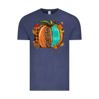 Vintage Denim Fall leopard pumpkin Vintage Tee - NancyCooperArtShop