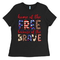 Black Home of the free because of the brave Ladies Tee - Neo Western