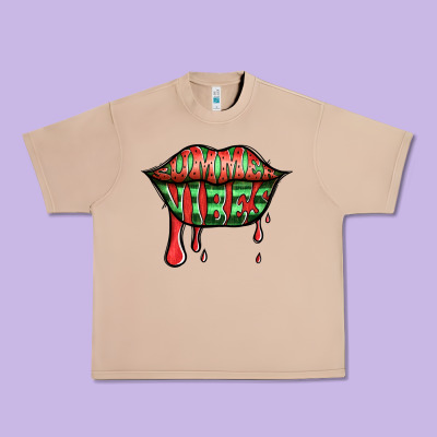 Summer Vibes Watermelon Lips Urban Heavy Tee Designed By Jasminsmagicworld