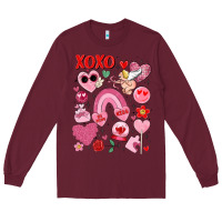 Burgundy cute valentines day Long Sleeve Tee - MaliasSmallBusiness