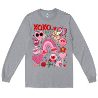 Heather Grey cute valentines day Long Sleeve Tee - MaliasSmallBusiness