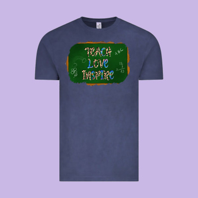 Teach Love Inspire Chalkboard Vintage Tee Designed By Adodesignshop