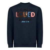 Navy for god so loved the world Heavyweight Sweatshirt - MaliasSmallBusiness