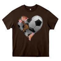 Chocolate Brown western soccer heart Heavy Core Tee - HRA Design Shop