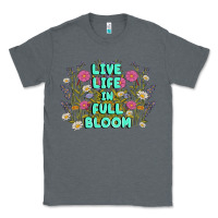 Charcoal Heather live life in full bloom Classic Tee - MaliasSmallBusiness