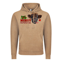 Vintage Coffee Merry Christmas Calf Vintage Hoodie - RanaPortraitStore