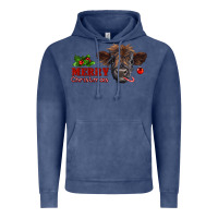Vintage Denim Merry Christmas Calf Vintage Hoodie - RanaPortraitStore