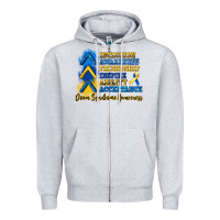Heather Grey down syndrome awareness Zipper Hoodie - Artiststas