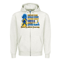 Oatmeal Heather down syndrome awareness Zipper Hoodie - Artiststas