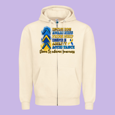 Down Syndrome Awareness Zipper Hoodie Designed By Artiststas