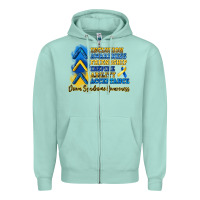 Seafoam down syndrome awareness Zipper Hoodie - Artiststas
